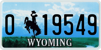 WY license plate 019549