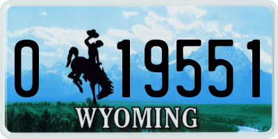 WY license plate 019551