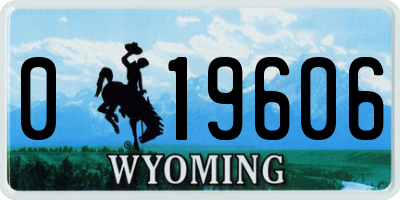 WY license plate 019606