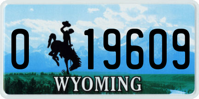 WY license plate 019609