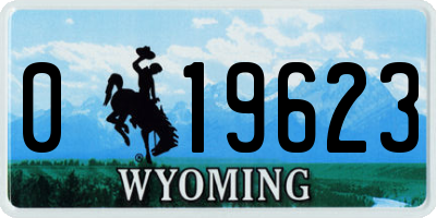 WY license plate 019623
