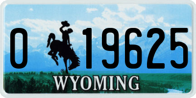 WY license plate 019625
