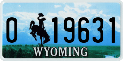 WY license plate 019631