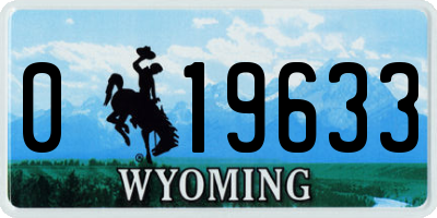 WY license plate 019633