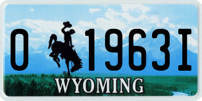 WY license plate 01963I