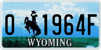 WY license plate 01964F