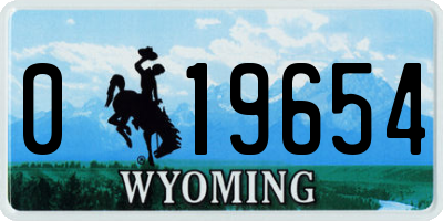 WY license plate 019654