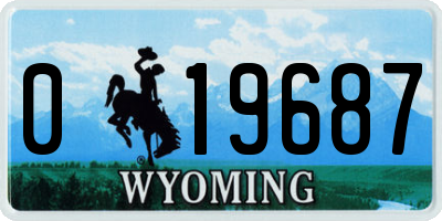 WY license plate 019687