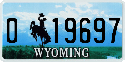 WY license plate 019697