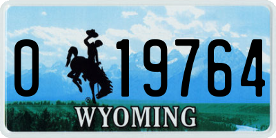 WY license plate 019764