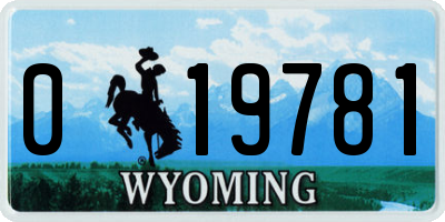WY license plate 019781
