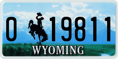 WY license plate 019811