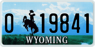 WY license plate 019841