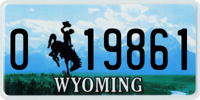 WY license plate 019861
