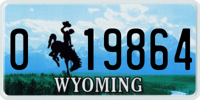 WY license plate 019864