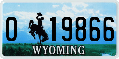 WY license plate 019866