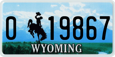 WY license plate 019867