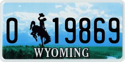 WY license plate 019869