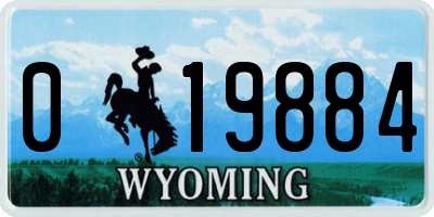 WY license plate 019884