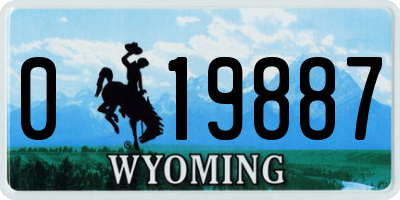 WY license plate 019887