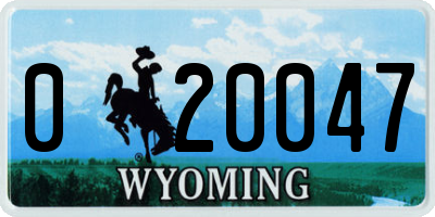 WY license plate 020047