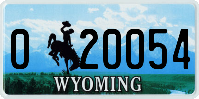 WY license plate 020054