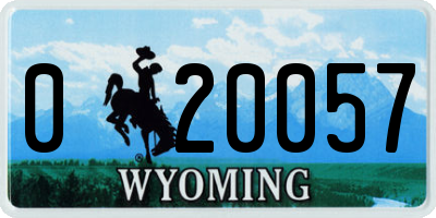 WY license plate 020057