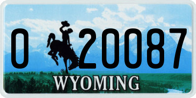 WY license plate 020087