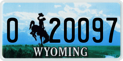 WY license plate 020097