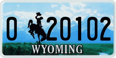 WY license plate 020102
