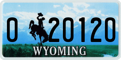 WY license plate 02012O