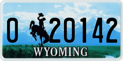 WY license plate 020142