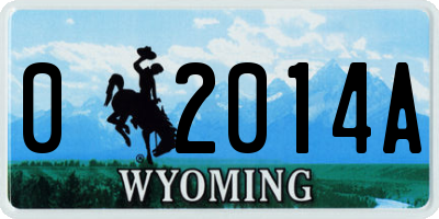 WY license plate 02014A