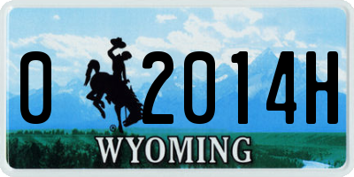 WY license plate 02014H
