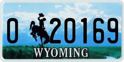 WY license plate 020169