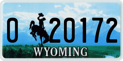 WY license plate 020172