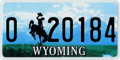 WY license plate 020184