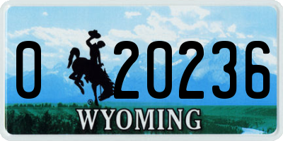 WY license plate 020236