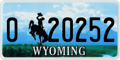 WY license plate 020252