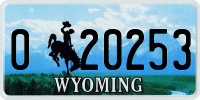 WY license plate 020253