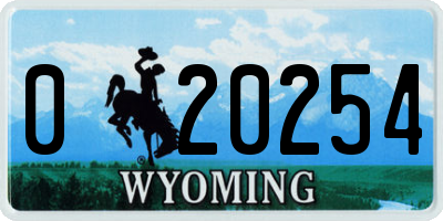 WY license plate 020254