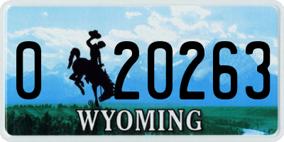 WY license plate 020263