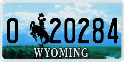 WY license plate 020284