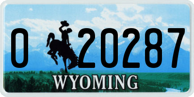 WY license plate 020287