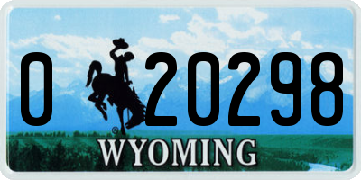 WY license plate 020298