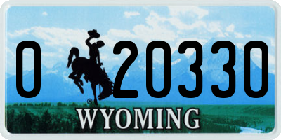 WY license plate 020330