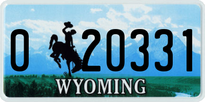 WY license plate 020331