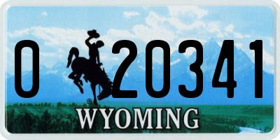 WY license plate 020341