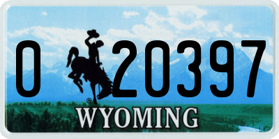 WY license plate 020397