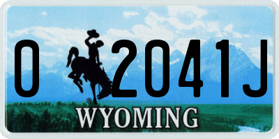 WY license plate 02041J